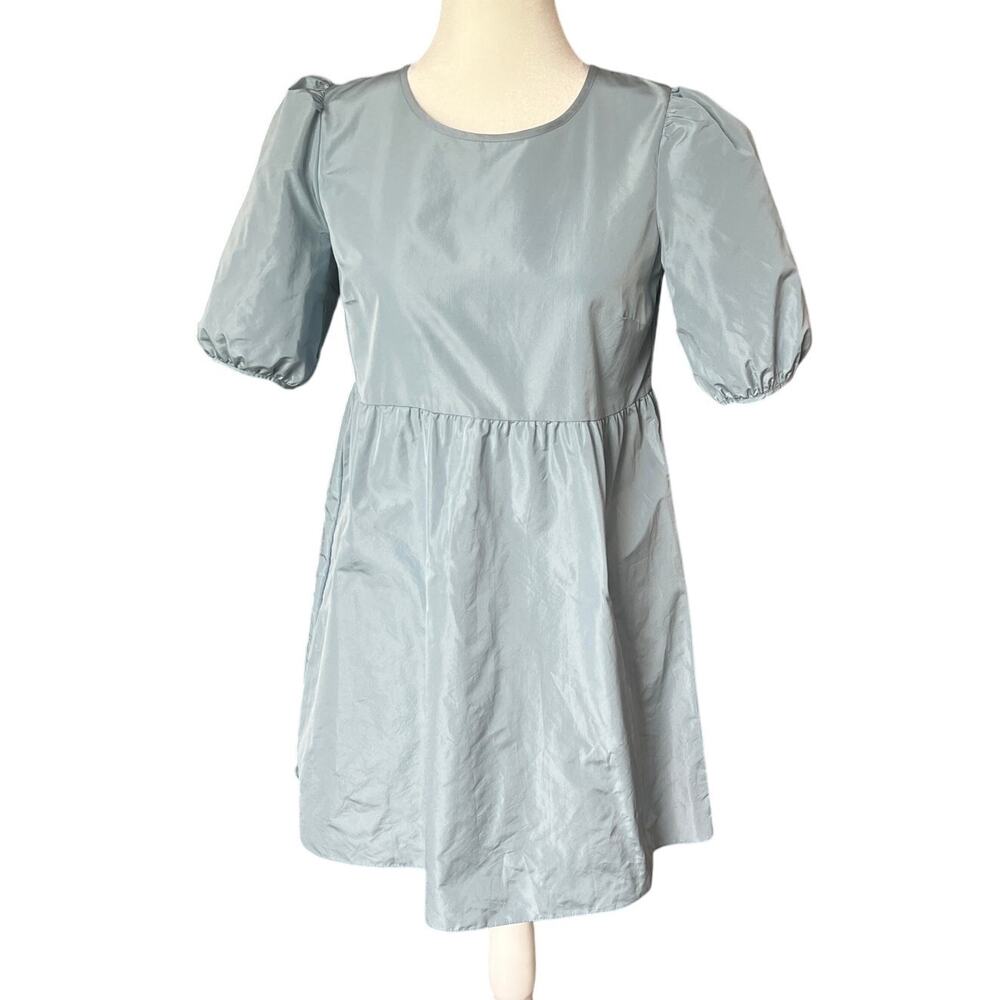 Aritzia Wilfred Fantasy Porcelain Blue Baby Doll Dress Size XS Regency Pastel